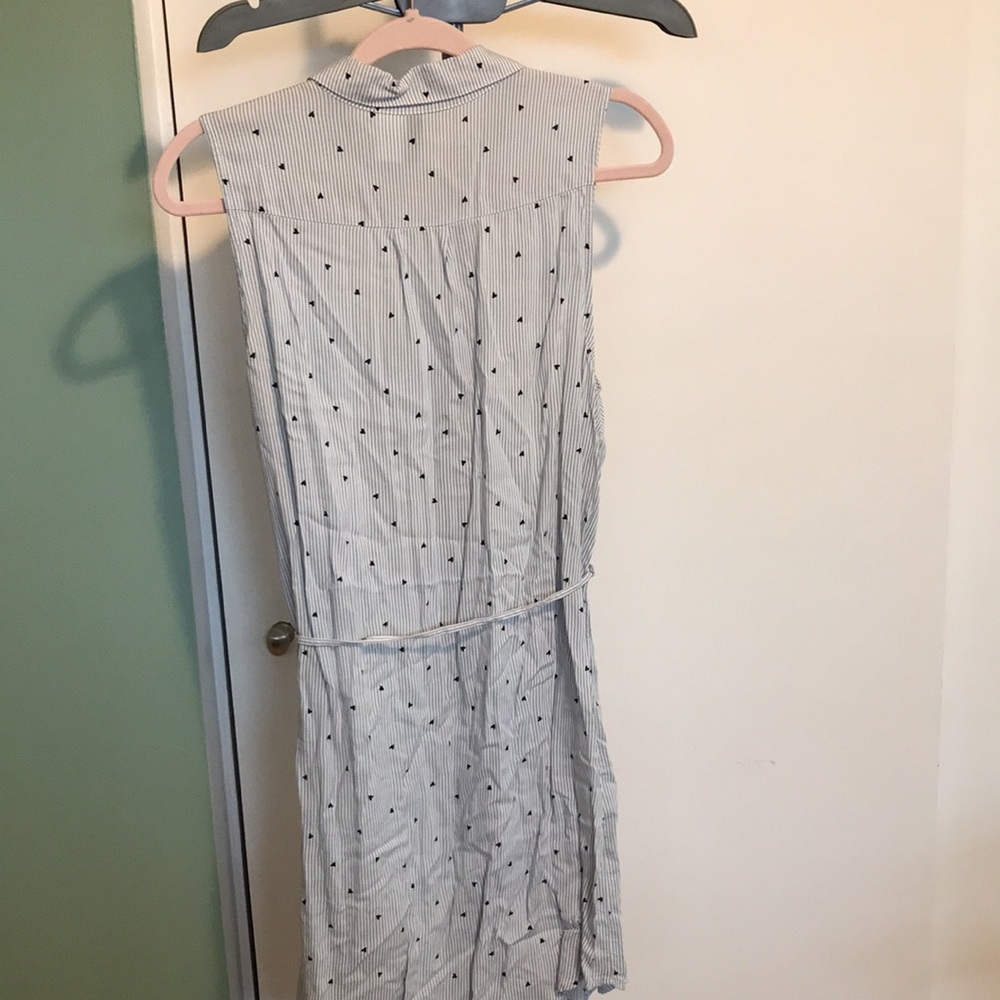 Sleeveless Polka Dot Dress - White and blue with hearts. Gives nautical vibes! - Picture 4 of 4